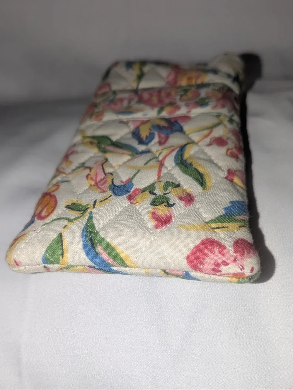 Vera Bradley Quilted Double Floral Eyeglass Sleeve in Cream, Pink & Blue